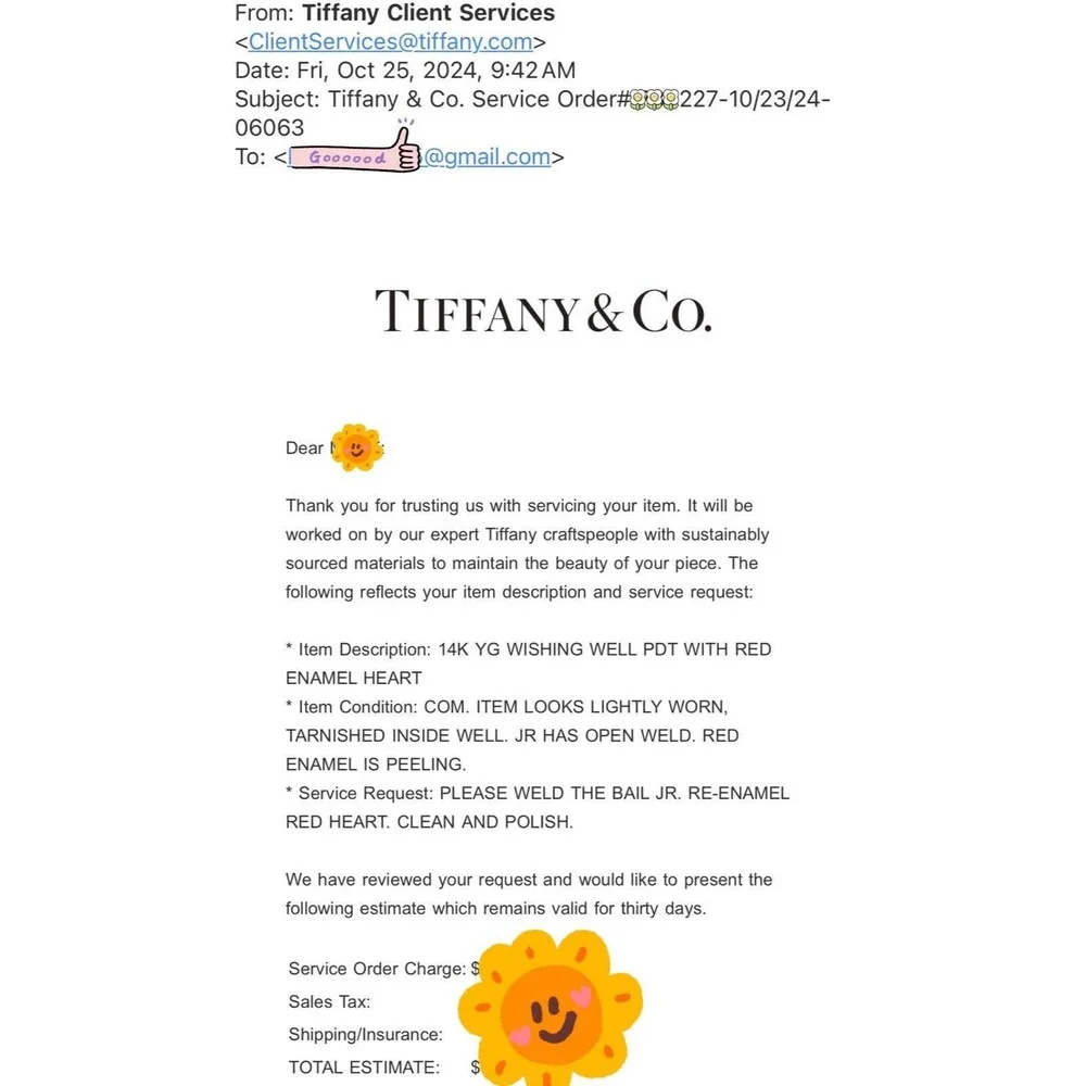 RARE Vintage Tiffany & Co. 14k YG Wishing Well Love Enamel Heart Charm Pendant. - Picture 8 of 8